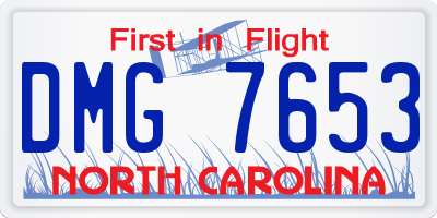 NC license plate DMG7653