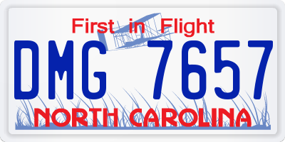 NC license plate DMG7657