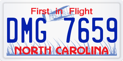 NC license plate DMG7659