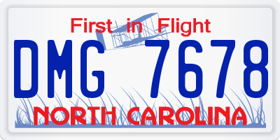 NC license plate DMG7678