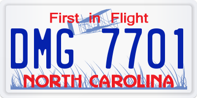NC license plate DMG7701