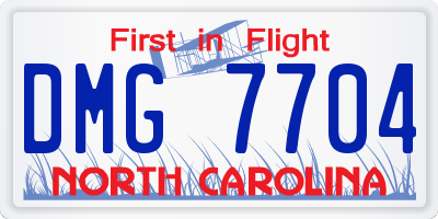 NC license plate DMG7704