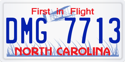 NC license plate DMG7713