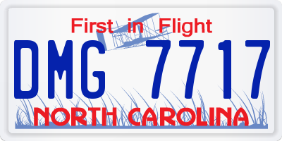 NC license plate DMG7717