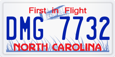 NC license plate DMG7732