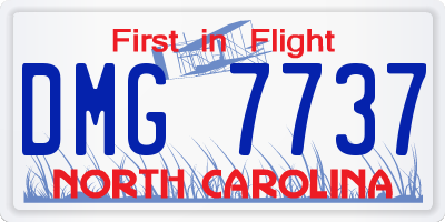 NC license plate DMG7737