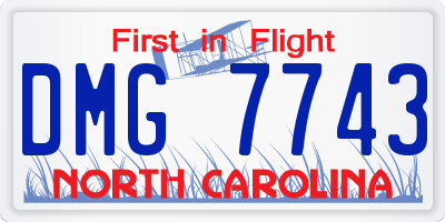 NC license plate DMG7743