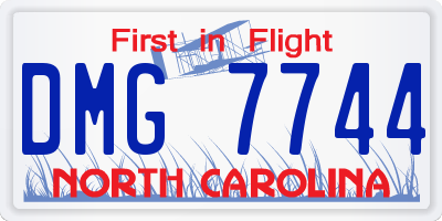 NC license plate DMG7744