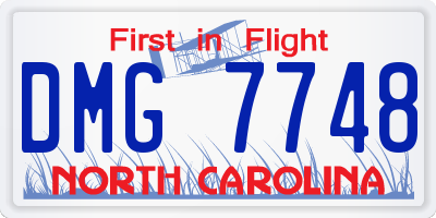NC license plate DMG7748