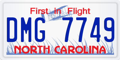 NC license plate DMG7749