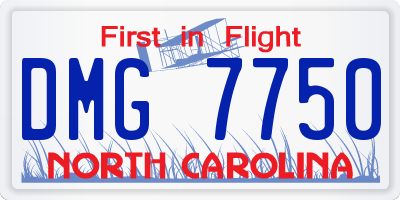 NC license plate DMG7750