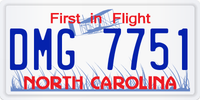 NC license plate DMG7751