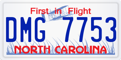 NC license plate DMG7753