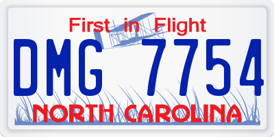 NC license plate DMG7754