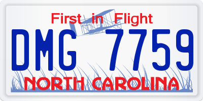 NC license plate DMG7759