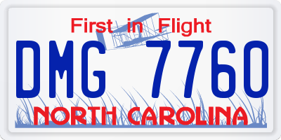 NC license plate DMG7760
