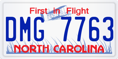NC license plate DMG7763