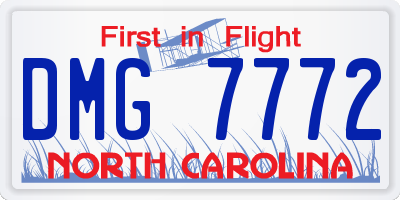 NC license plate DMG7772