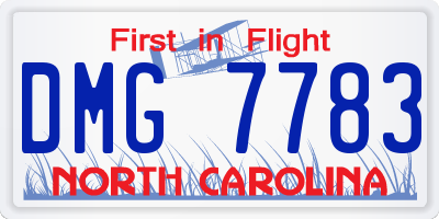 NC license plate DMG7783