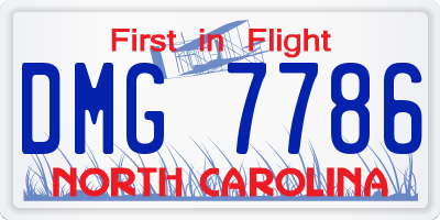 NC license plate DMG7786