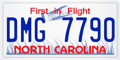 NC license plate DMG7790