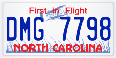 NC license plate DMG7798