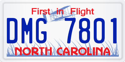 NC license plate DMG7801