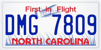 NC license plate DMG7809