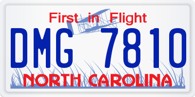 NC license plate DMG7810