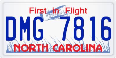 NC license plate DMG7816