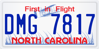 NC license plate DMG7817