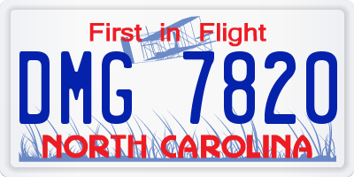 NC license plate DMG7820
