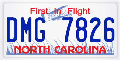NC license plate DMG7826
