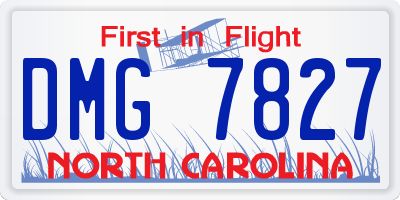 NC license plate DMG7827
