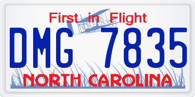 NC license plate DMG7835