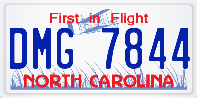 NC license plate DMG7844