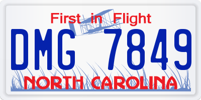 NC license plate DMG7849