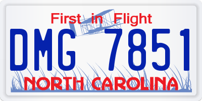 NC license plate DMG7851