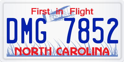 NC license plate DMG7852