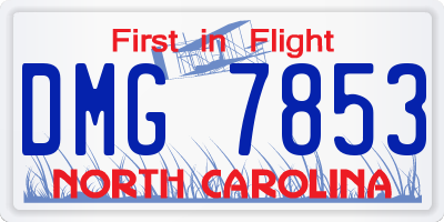 NC license plate DMG7853