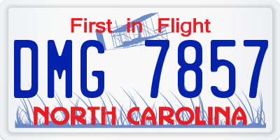 NC license plate DMG7857