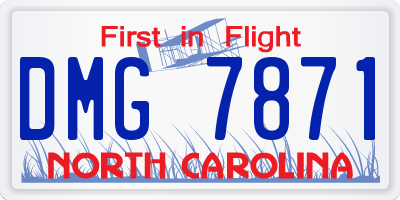 NC license plate DMG7871