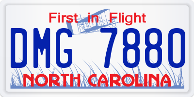 NC license plate DMG7880