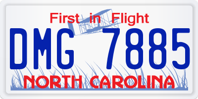 NC license plate DMG7885