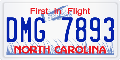 NC license plate DMG7893