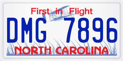 NC license plate DMG7896