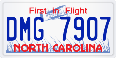 NC license plate DMG7907