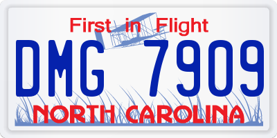 NC license plate DMG7909