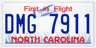 NC license plate DMG7911