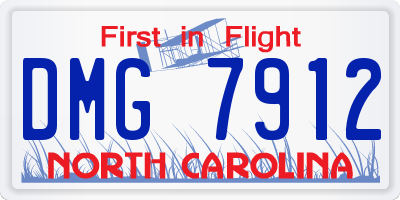 NC license plate DMG7912